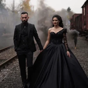 Timeless Black Wedding Dresses for a Dramatic Look